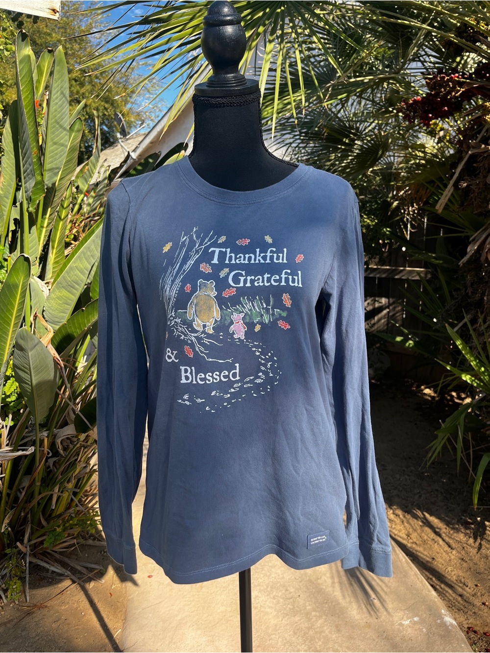 Life is Good, Winnie the Pooh and piglet Navy Long-Sleeve Women's Top